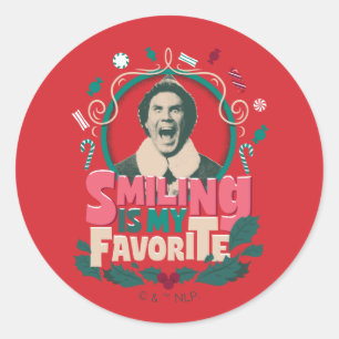 Elf - Smiling is My Favorite Classic Round Sticker