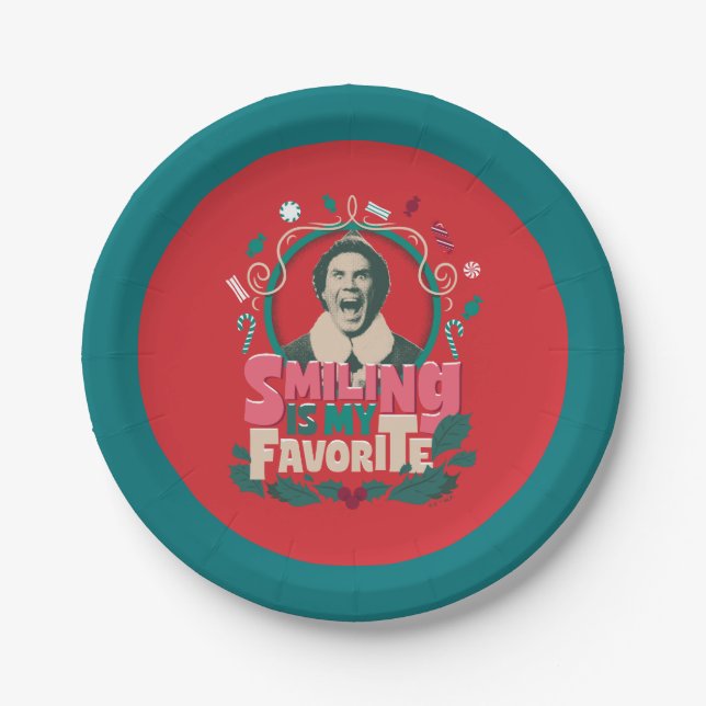Elf - Smiling is My Favourite Paper Plate (Front)