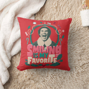 Elf - Smiling is My Favourite Throw Pillow