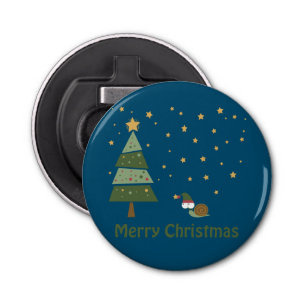 Elf Snail Christmas Scene Bottle Opener