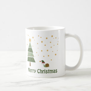 Elf Snail Christmas Scene Coffee Mug