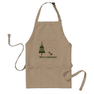 Elf Snail Christmas Scene Standard Apron