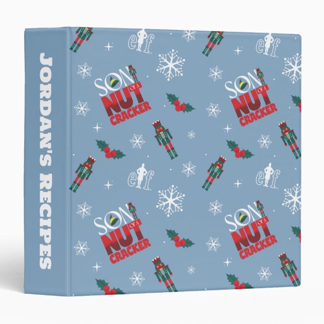Elf "Son of a Nutcracker" Winter Pattern Binder (Front/Spine)