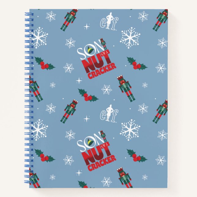 Elf "Son of a Nutcracker" Winter Pattern Notebook (Front)