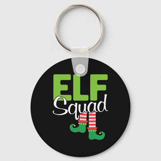 Elf Squad Christmas Gift  Keychain (Front)