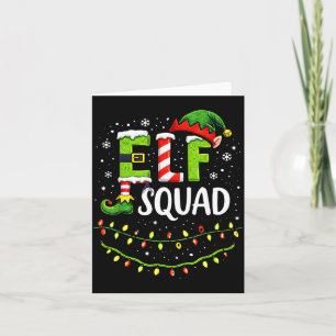 Elf Squad Christmas Lights Matching Holiday Crew  Card
