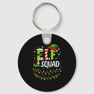 Elf Squad Christmas Lights Matching Holiday Crew  Keychain