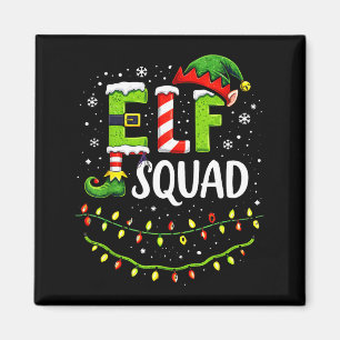 Elf Squad Christmas Lights Matching Holiday Crew Magnet