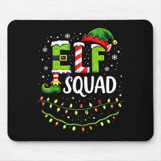 Elf Squad Christmas Lights Matching Holiday Crew  Mouse Pad (Front)