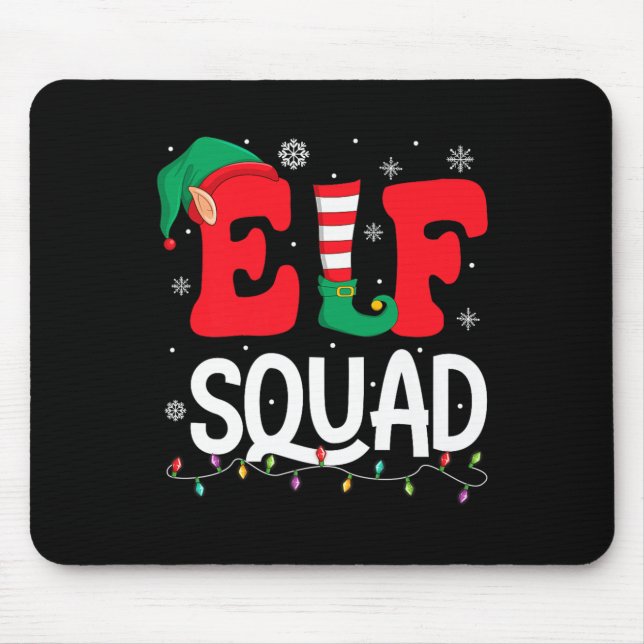 Elf Squad Christmas Matching Family Group Elf Xmas Mouse Pad (Front)