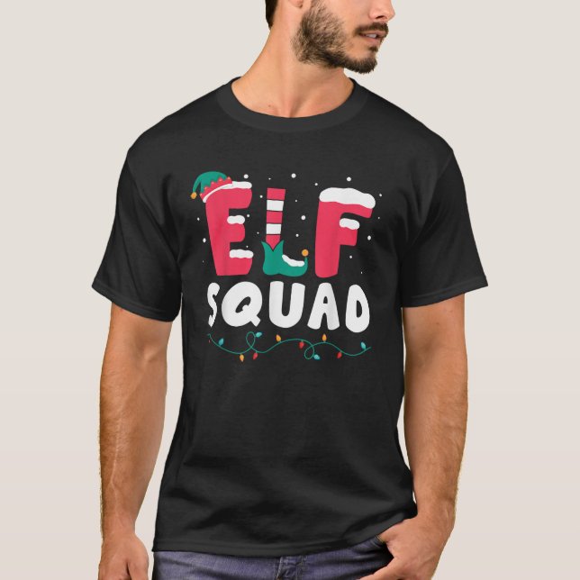 Elf Squad Cute Reunion Cousin Crew Christmas Funny T-Shirt (Front)