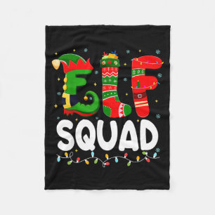 Elf Squad Family Christmas Matching Pajamas Xmas T Fleece Blanket