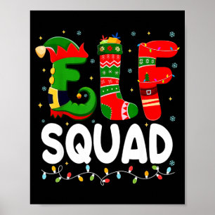 Elf Squad Family Christmas Matching Pajamas Xmas T Poster