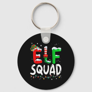 Elf Squad Family Christmas Matching Pyjamas Funny Keychain