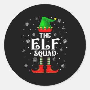 Elf Squad Family Matching Xmas Funny Christmas Vib Classic Round Sticker