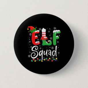Elf Squad Fun Elf Family Christmas Matching Pajama 2 Inch Round Button