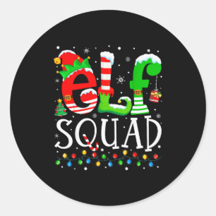 Elf Squad Funny Elf Family Christmas Matching Paja Classic Round Sticker