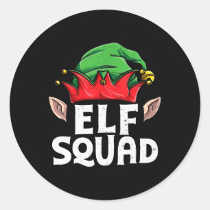 Elf Squad Funny Elf Family Christmas Matching Paja Classic Round Sticker
