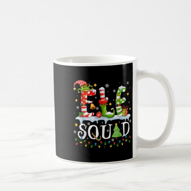 Elf Squad Funny Elf Family Christmas Matching Paja Coffee Mug (Right)