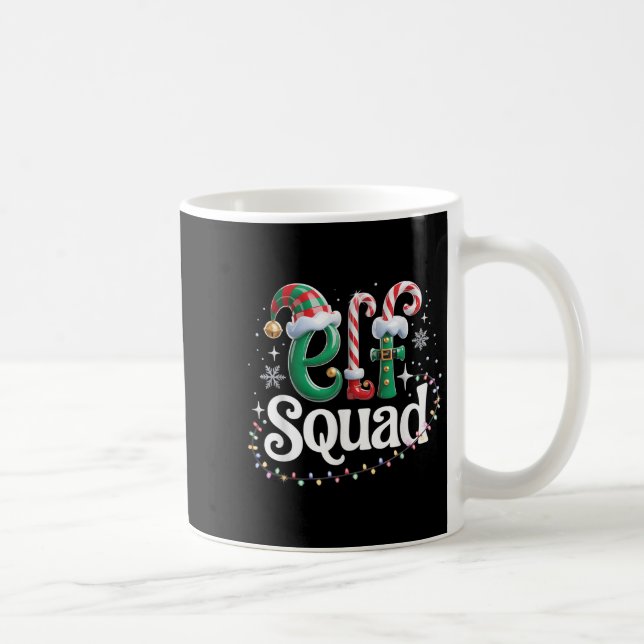 Elf Squad Funny Elf Family Christmas Matching Paja Coffee Mug (Right)