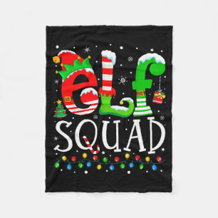 Elf Squad Funny Elf Family Christmas Matching Paja Fleece Blanket