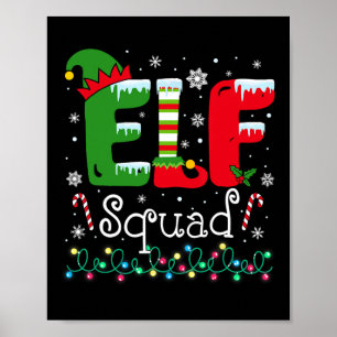 Elf Squad Funny Elf Family Christmas Matching Paja Poster