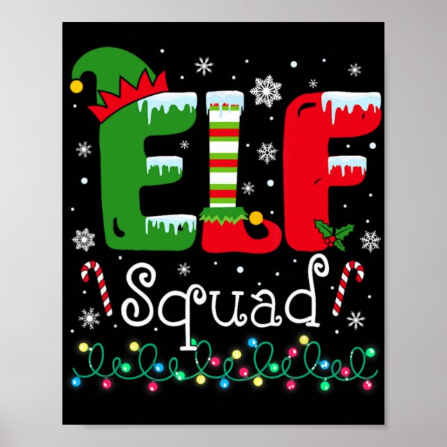 Elf Squad Funny Elf Family Christmas Matching Paja Poster (Front)