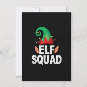 Elf Squad Funny Family Christmas Matching Pyjamas  Invitation