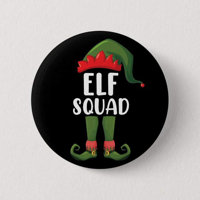 Elf Squad Funny Family Matching Christmas  2 Inch Round Button (Front)
