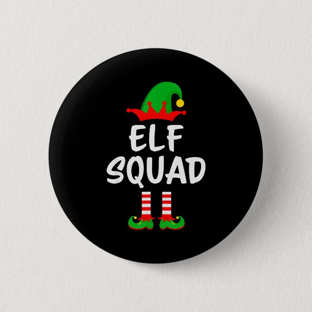 Elf Squad Matching Family Christmas  2 Inch Round Button (Front)