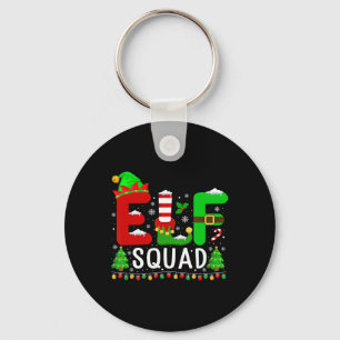 Elf Squad Matching Family Christmas Santa Hat Xmas Keychain