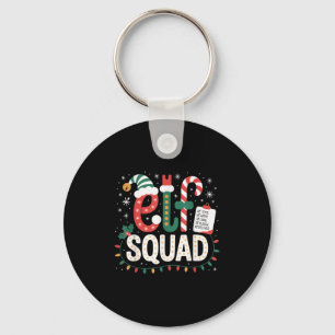 Elf Squad Santa Checklist Christmas Lights Family  Keychain