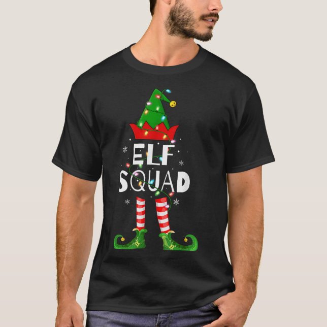 Elf Squad Xmas Matching Family Pyjamas Funny Elf C T-Shirt (Front)