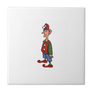 Elf Standing At Attention white small ceramic tile