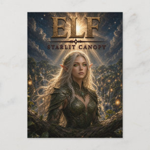 Elf Starlit Canopy Dark Cinema Postcard