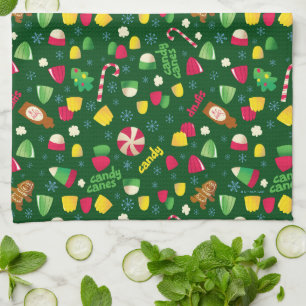 Elf the Movie Candy Pattern Kitchen Towel