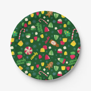 Elf the Movie Candy Pattern Paper Plate