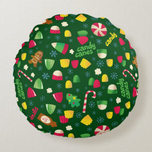 Elf the Movie Candy Pattern Round Pillow