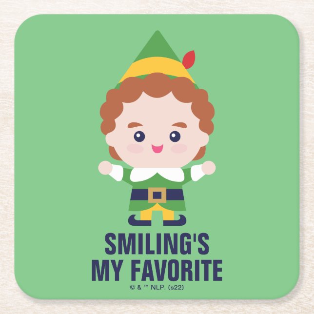 Elf the Movie | Cute Buddy Square Paper Coaster (Front)