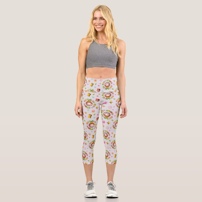 Elf the Movie | Four Main Food Groups Pattern Capri Leggings (Front)