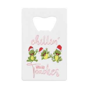 Elf Toad Frog Pun Toadally Ready for Christmas Credit Card Bottle Opener