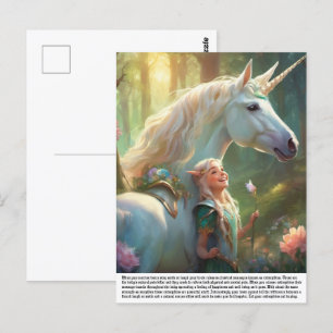 Elf Unicorn Postcard