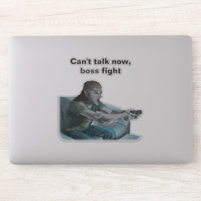 Elf Video Gamer Boss Combat Imaginaire Art Sticker (Ordinateur)