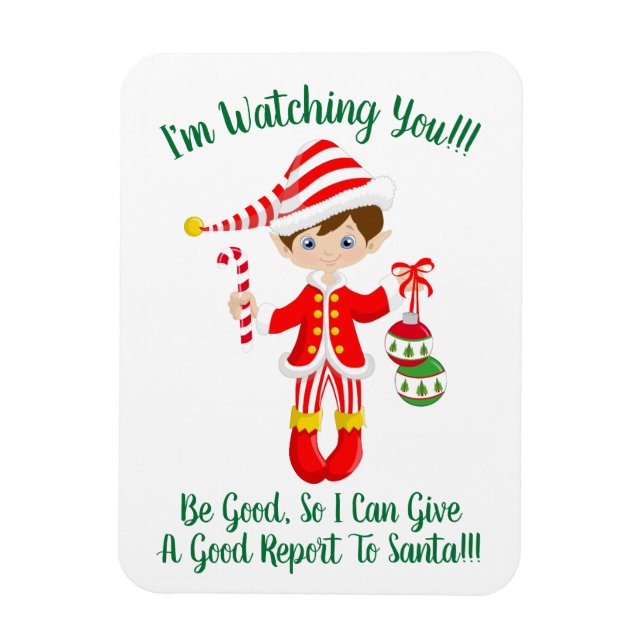 Elf Vous Regarder Père Noël Christmas Frigo Magnet (Vertical)