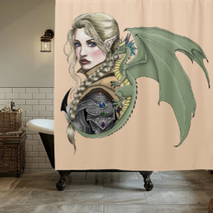 Elf Warrior Dragon Fantasy Magical Medieval Peach
