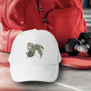 Elf Warrior Dragon Fantasy Magical Medieval Peach Trucker Hat