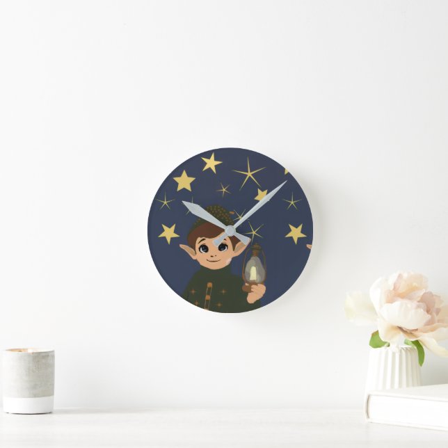 Elf Watcher Starry Night Acrylic Wall Clock (Home)