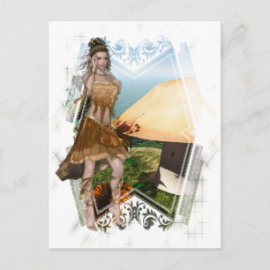 Elf with Mushroom D1 Designs Postcard