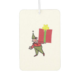 Elf With Red Box car air freshener