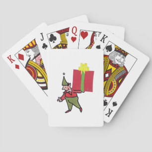Elf With Red Box Poker playing cards